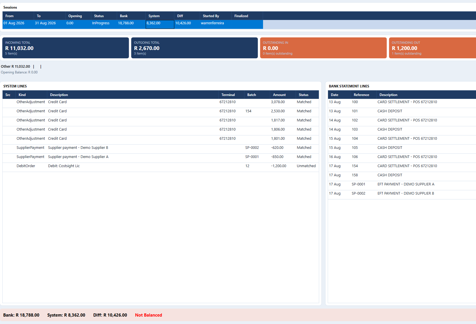 Keystone POS Bank Reconciliation